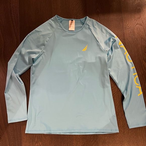 Brand New With Tags Blue Nautica Womens Long Sleeve Sun Protection Swim Shirt - Picture 1 of 7